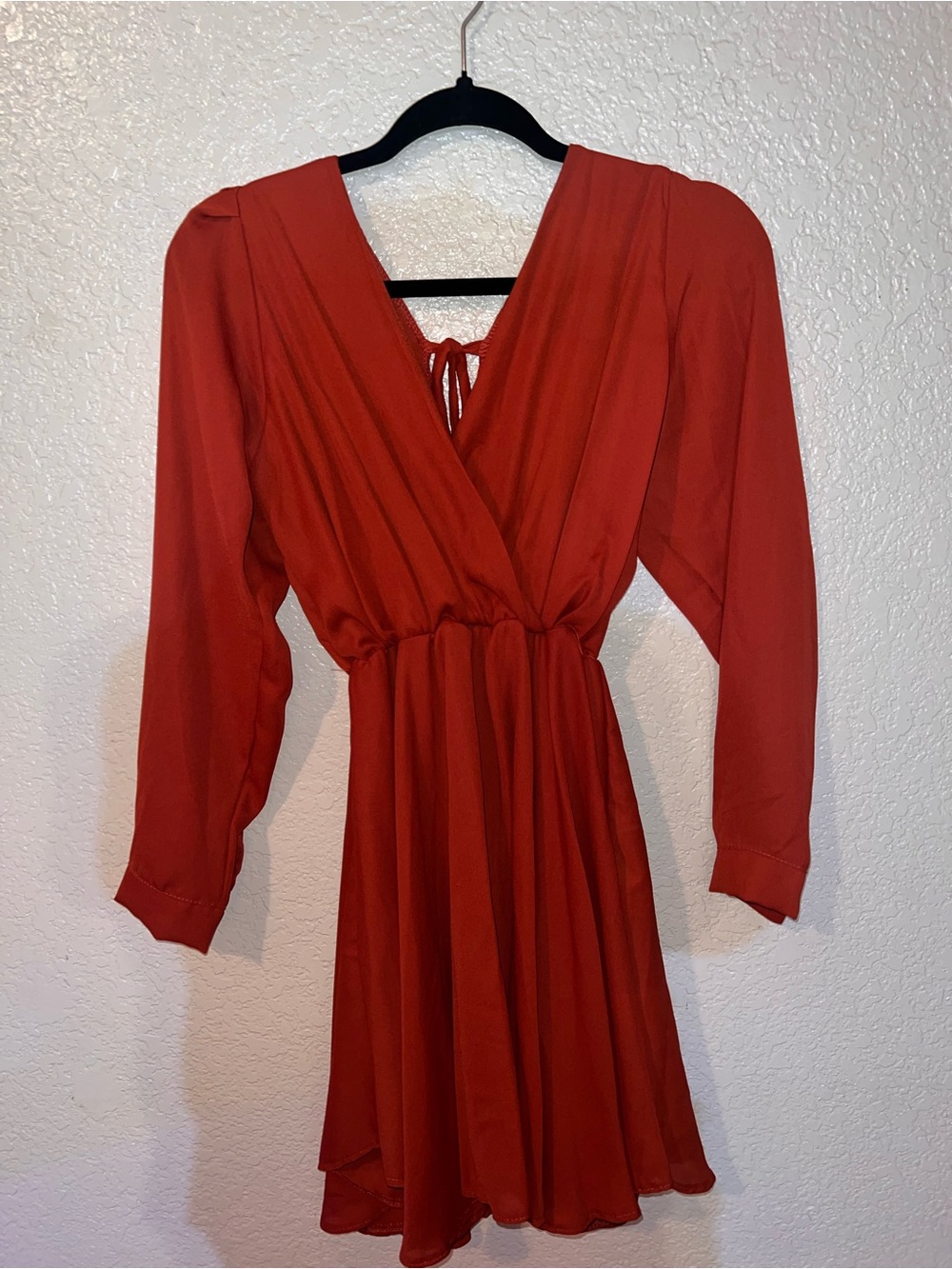 NWOT Women's Red Long-Sleeve V-Neck Romper
